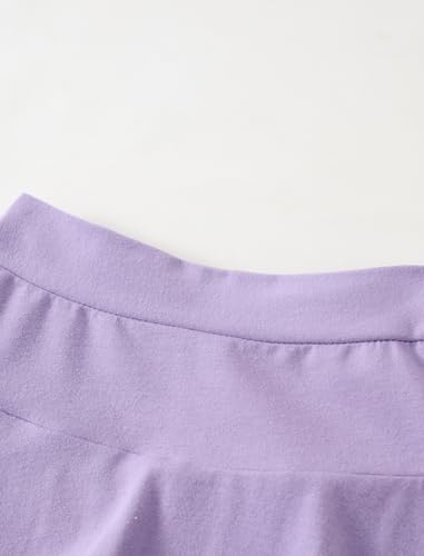 2 Pack Girls Skirts Elastic Flared Plain Tennis Skater Skirts with Built-in Shorts Kids Active Flowy Skorts3