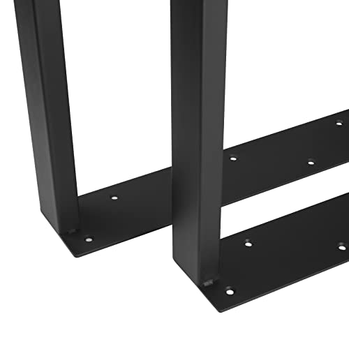 Image of Metal Table Legs Desk Legs, Heavy Duty Square Tube Iron DIY Furniture for Dining Table, Coffee Computer Desk, Workbench, Meeting Room 28 inchH x 17.7 inchW(28 /'', Rectangle 4x2cm), T-01