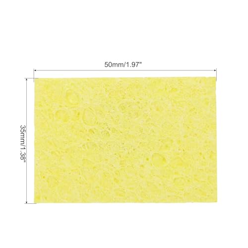 Image of MECCANIXITY 25PCS Soldering Sponge 50 x 35mm Rectangle Yellow Cleaning Pad Welding Tip Iron Replacement for Cleaning Soldering Iron 2mm Natural Thickness 11mm Water Absorption Thickness