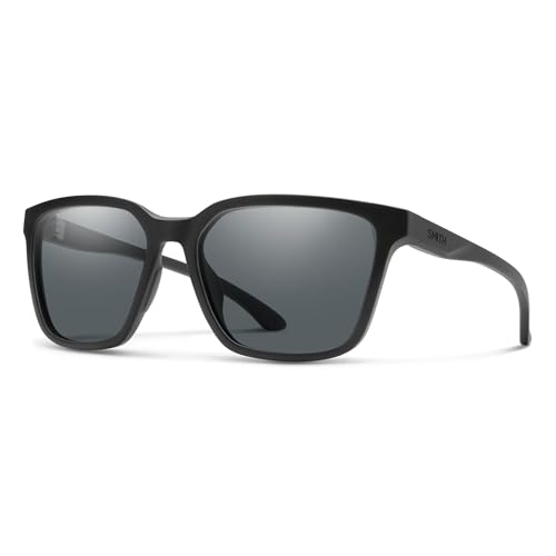 SMITH Shoutout Core Sunglasses with Polarized Lenses Mens & Womens Performance Sunglasses for Active Days Sports & Running Matte Black Frame Polarized Gray Lenses