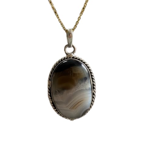 Collier pendentif agate multicolore, chaîne 45cm pour homme femme LK_S_GP_0133