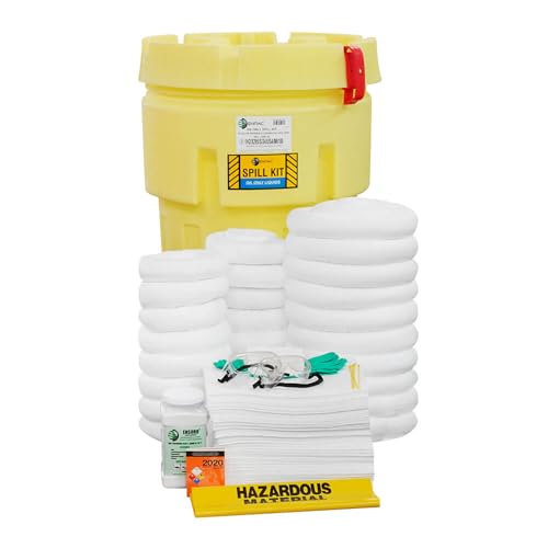 ENPAC Envirosalv 95-Gallon Lockable Salvage Drum Spill Kit, Oil-only, Yellow, UN and DOT Rated, 62-Gallon Spill Capacity