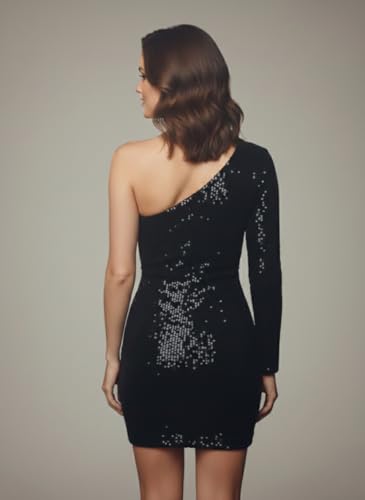 Image of Leriya Fashion Sequin Dress for Women | Black & Red Sequin Party Outfit Dress for Women | Bodycon Western Sequin's Dresses for Woman