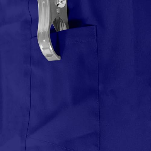 Image of Scrubs Pants for Women Plus Size Stretch Waisted Workwear Pants Medical Uniform Comfy Straight Leg Barrel with Pocket