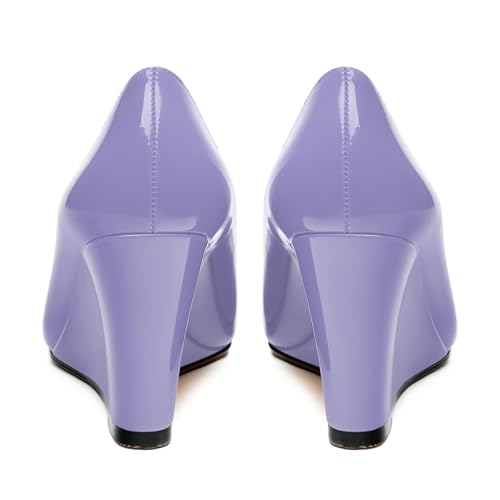 Womens Wedge Heel Pumps Shoes, Pointed Toe High Heel Dress Shoes for Women 3.3"4