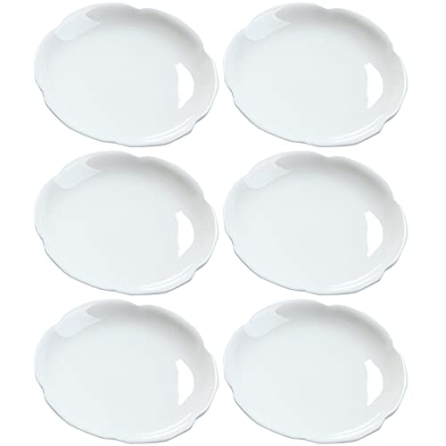 Sizikato 6pcs White Porcelain Tea Coaster, 3.3-Inch Tea Bag Coaster