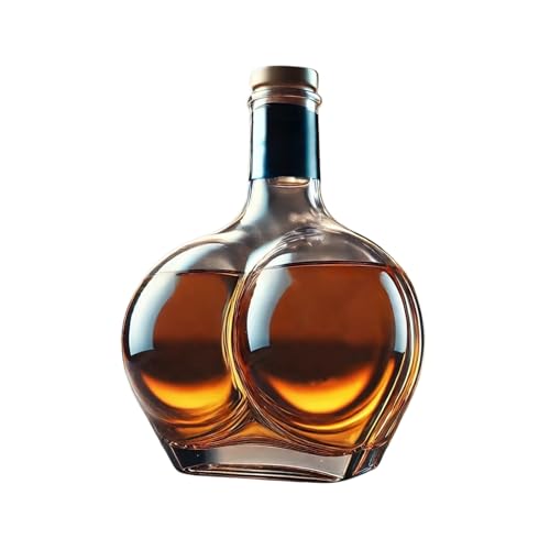 GpahrrDnij Peach Shaped Whiskey Bottle Novelty Glass Wine Carafe Personalized Creative Decanter Hand-Blown Leakproof Design For Parties, Unique Gifts & Bar Decor (Black)