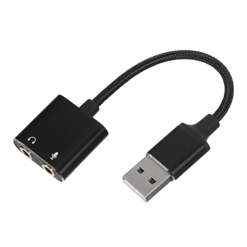 Toddmomy Convertidor De Tarjetas De Sonido Externa para Pc y Tabletas Adaptador De Audio USB Nítido y Estable Compatible con Auriculares y Micrófonos para Gaming y Trabajo Remoto