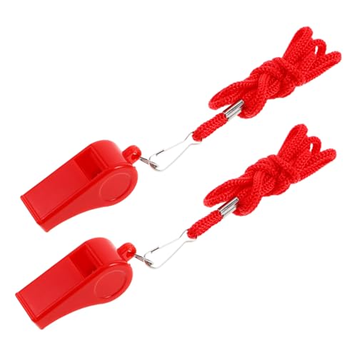 VANZACK Survival Whistles 2pcs Plastic Soccer Referee Whistles for Hiking Outdoor Safety Sports