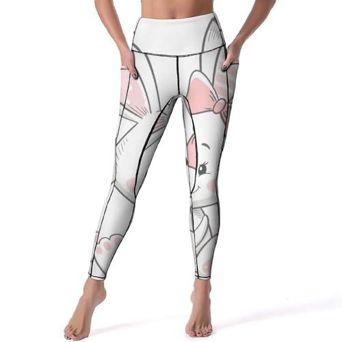 Legging de sport femmes lapin taille haute élastique et opaque pour fitness et gym
