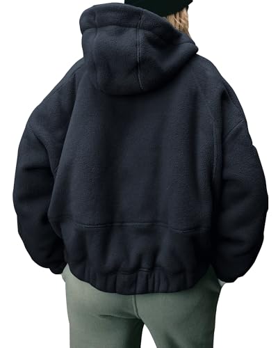 Gacaky Womens Fleece Oversized Pullover Fall Winter Fashion Hoodies Half Zip Long Sleeve Pullover Clothes Outfits2