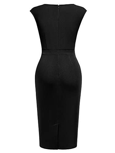 Miusol Women's Vintage Square Neck Cap Sleeve Work Pencil Dress4