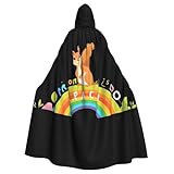 Améliorez votre look d'Halloween avec notre cape à capuche WHJSSF écureuil sur l'alphabet arc-en-ciel, fabriquée en 100 % polyester pour un ajustement confortable et non irritant qui garantit une tenue toute la nuit lors de fêtes et événements.