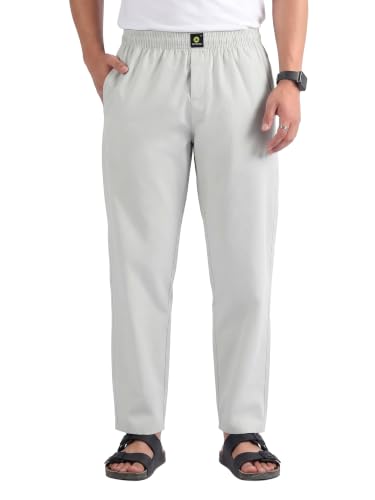 Image of Beyoung Pure Cotton Solid Elastic with Drawstring Pyjama for Men | Relaxed Fit | 2 Pockets | Lounge Wear Pyjama