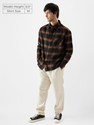 Image of The Souled Store Plaid: Black /Blue /Red Checks Long Sleeve Collared Neck Button Down Cotton Relaxed Fit Shirts for Men and Boys - Classic and Casual Wardrobe Essentials