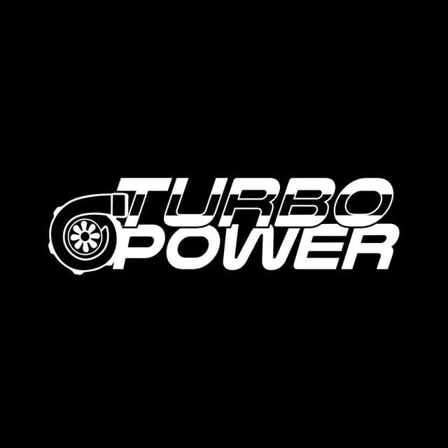 JIFENLI Pegatinas Para Automóviles 15.6Cmx4.5Cm Turbo Power Funny Black Silver