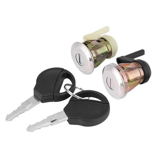 CBFMFVFROR Cilindro de cerradura de puerta compatible con Peugeot 206 1998-2009, juego de cerradura con 2 llaves, barril delantero izquierdo y derecho.