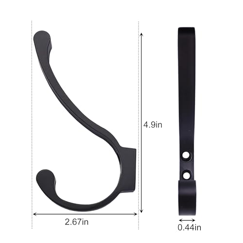 Latomex Coat Hooks For Wall, Heavy Duty Large Wall Hooks For Hanging Wall Mounted Metal Robe Hooks Utility Hooks For Coat, Scarf, Bag, Towel, Key thumb #6