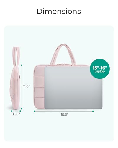 Funda protectora para portátil impermeable BAGSMART con acolchado anticaídas y bolsillo interior 6