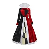 Foyacos Queen of Hearts Costume Red Queen Cosplay Adult Women Full Set（L）, Large
