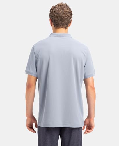 Image of Jockey AM38 Men's Microfiber Fabric Solid Half Sleeve Polo T-Shirt with StayDry & StayFresh Technology
