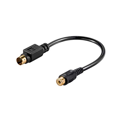 Goobay AVK 261-020 0.20m 0,2 m S-Video (4-pin) RCA Negro - Adaptadores de cable de vídeo (0,2 m, S-Video (4-pin), RCA, Negro, Macho/Hembra)