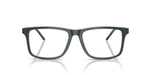 Emporio Armani Montures de lunettes carrées Ea3257 pour homme, Vert brillant/verres de démonstration, 53 mm