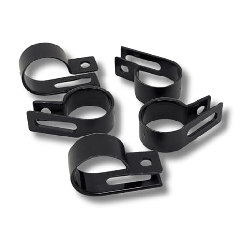 100x P-Clip for Cable 19mm Black Nylon Cable clamp Cable Fixation Chassis Clamps, 19 mm