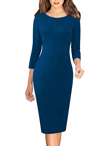 Image of VFSHOW Womens Slim Zipper Up Work Business Office Party Bodycon Pencil Sheath Dress