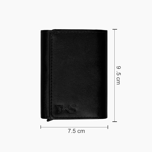 Image of The Wallet Store Maverick RFID Protected Vegan Leather Wallet Cardholder | Pop-up Cardholder | Scan Proof Wallets for Men | Aluminium Case | Up to 8 Cards | Credit & Debit Cardholder (Black)