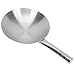 GANAZONO 1Pc de Poignée Longue Wok 30Cm en Acier Inoxydable Pan de Moule sans Bâton Maison de La Poêle à Sable Magnétique avec Poignée