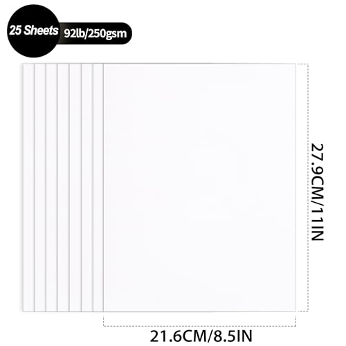 8.5'' x 11'' White Cardstock - 92lb Double-sided Cover Card Stock Heavyweight Paper Perfect for Scrapbooking, Crafts, Business Cards 25 Sheets 250gsm UAP13WH image 5