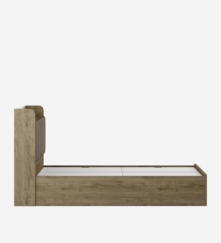 Image of Spacewood Gloria Bed | Queen Size (78 X 60) Engineered Wood Bed with Box Storage| 3 Year Warranty | Modern Design | Sebastain Oak