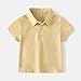 Toddler Boys Polo Shirt Soft Stretchy Lapel Collar Short Sleeve Tops Breathable Summer Casual (Beige, 12-18 Months)