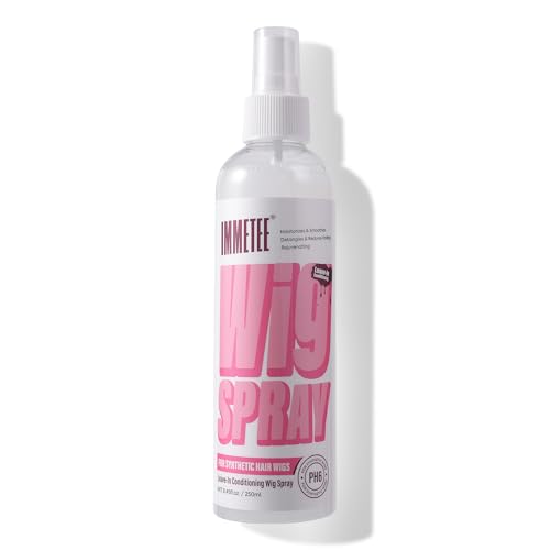 immetee Leave-In Spray Per Parrucche, Balsamo Per Capelli Per Parrucche,Spray Districante E Facile Da Pettinare, Dona Lucentezza E Freschezza, 250 ml/8,45 oz (Ph6 per Parrucche Sintetiche)