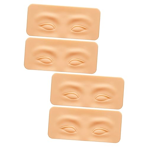 Baluue 4piezas Piel Para Entrenamiento De Cejas Cara De Maniquí De Maquillaje Piel De Silicona Para Práctica De Maquillaje Tablero De Práctica Para Ojos y Cejas