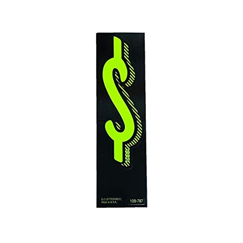 Ez Line Vinyl Decals For Cars Chartreuse Large Number Stickers Windshield Pricing Number (Dollar Sign $) #TOP1