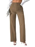 Pink Queen Black Bootcut Dress Pants with Pockets Work Casual Trousers Pants for Women High Waisted Wide Leg Black Slacks Women Office Business Straight Leg 2026 Khaki L
