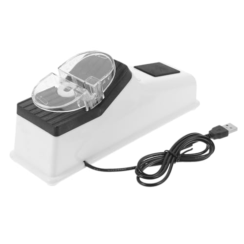 Gadpiparty Afilador de Cuchillas Eléctrico USB Blanco para Cocina Piedra de Afilar Cortadora Rápida Herramienta Multiusos para Tijeras y Cuchillos Domésticos