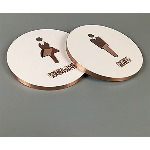 Panneau de toilettes à dos adhésif, symbole de toilettes en plastique et acrylique, signalisation de porte de toilette de salle de bains for la maison, le bureau et le magasin(Accessible)