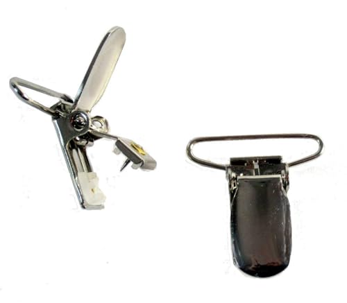Image of Holdup Silver No-Slip replacement suspender patented clips (12, 1 1 /8)