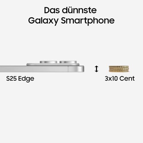 Samsung Galaxy S25 Edge AI Smartphone mit Galaxy AI, Ohne Vertrag, Handy mit Android, 12 GB RAM, 256 GB GB Speicher, 200-MP-Kamera, Titanium JetBlack, 3 Jahre Herstellergarantie [Exklusiv auf Amazon]
