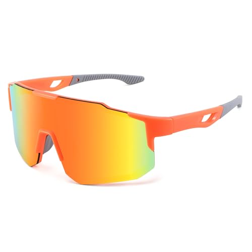 FEISEDY Sport Sonnenbrille Herren Damen Fahrradbrille Radbrille Verspiegelt Sportbrille für MTB Rennrad Radfahren Biking Laufen Enduro mit UV400 Schutz B2388