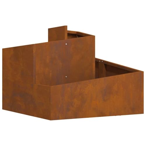 vidaXL Metallblumentopf aus Cortenstahl in Braun, 60 cm, rechteckig....