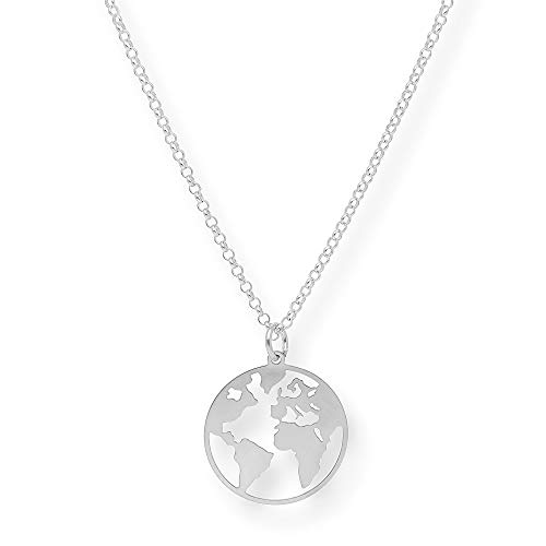 Colgante Bola del mundo en plata de primera ley (Plata)