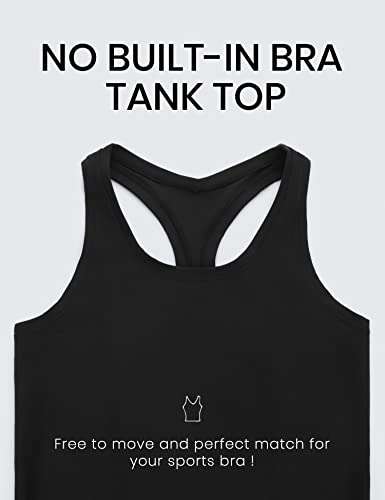 CRZ YOGA Butterluxe Racerback Workout Tank Tops for Women Tight Sleeveless Camisole Gym Athletic Yoga Shirts Black Small