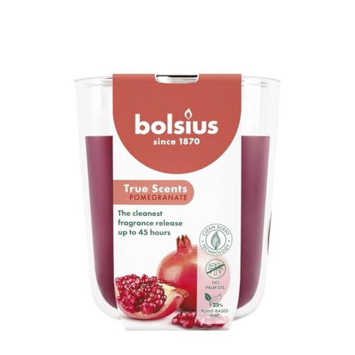 Apac Bolsius True Scents Bougie en verre Parfum grenade Taille moyenne
