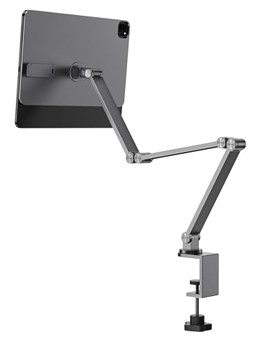 LULULOOK Support de charge magnétique pour iPad Pro 13" M5 (2025)/M4 (2024), support en aluminium rotatif à 360° et pliable, charge sans fil 18 W avec câble de charge USB-C de 2 m