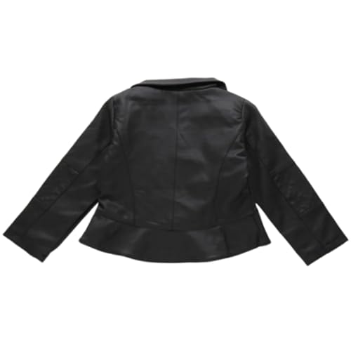 Black Leather Jacket for Toddler Girl Boy Zip up Jacket Crop Motorcycle Outerwear Coats Kids Fall Fashion Clothes2