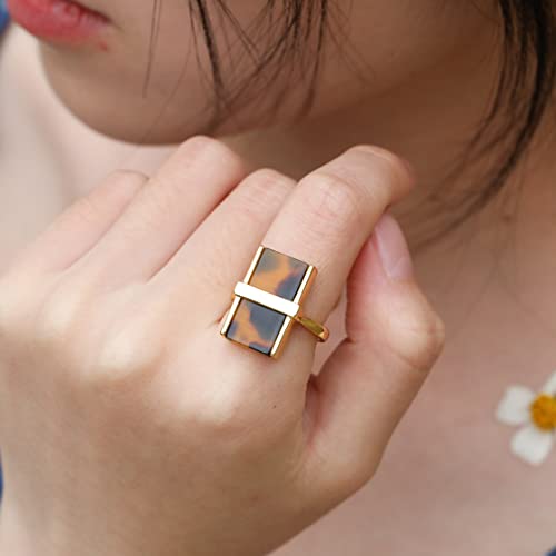 Mothers Day Gifts for Wife Leopard Ring for Women Leopard Jewelry Adjustable Gold Plated Acrylic Rings for Women Tortoise Ring Cocktail Ring3